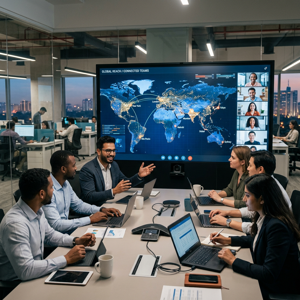 Global Reach - International team and distributed presence